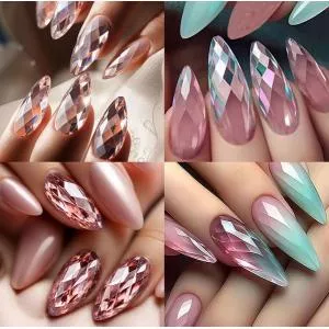 Гелевые типсы Designer 3D Diamond Mix Fast Gel Tips DX2 для наращивания ногтей, 336 шт., 7 форм/уп 