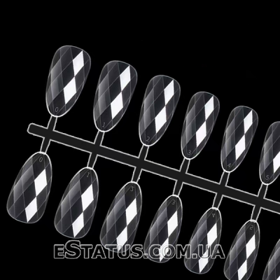 Гелеві типси для нарощування нігтів у пластиковому контейнері 3D Diamond (Міндаль), 240 шт.