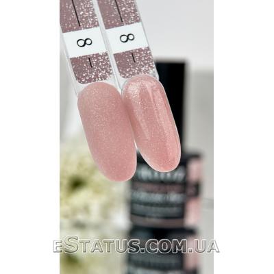 Crooz База Base Shimmer by Annushka Moroz №8 (персико-бежевий із срібним шиммером), 8 мл