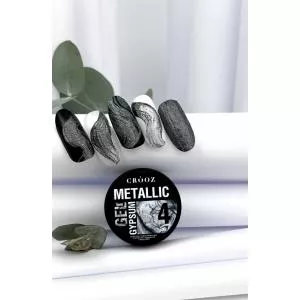 Crooz Гель для дизайна Metallic Gypsum №4 (платина), 5 мл 