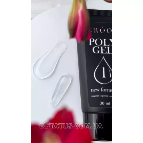 Полігель (акрігель) Crooz Polygel NEW FORMULA №01 clear, 30 мл Полігель (акрігель) Crooz Polygel NEW FORMULA №01 clear, 30 мл