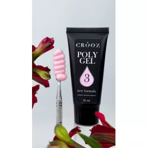 Полігель (акрігель) Crooz Polygel NEW FORMULA №03 milk pink, 30 мл - Фото 1
