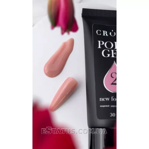 Полігель (акрігель) Crooz Polygel NEW FORMULA №02 nude peach, 30 мл