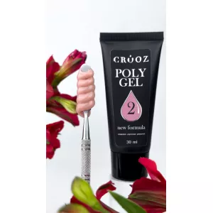 Полігель (акрігель) Crooz Polygel NEW FORMULA №02 nude peach, 30 мл - Фото 1