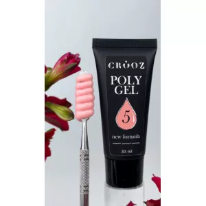 Полігель (акрігель) Crooz Polygel NEW FORMULA №05 coral pink, 30 мл - Фото 1