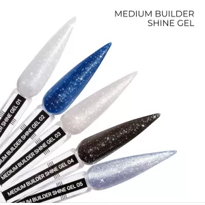 Моделирующий гель Kodi Medium Builder Shine Gel №01 (молочный с серебряным шиммером), 13 мл - Фото 1