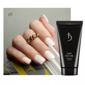 Полигель (Акрил-гель) Kodi Easy Duo Gel Sparkle Mood №1 (молочно-белый с мерцанием), 30 мл - Фото 1