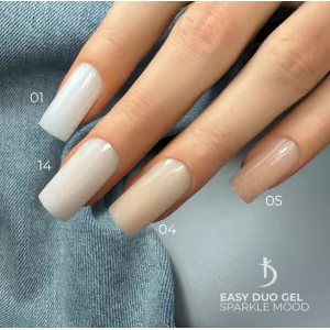 Полигель (Акрил-гель) Kodi Easy Duo Gel Sparkle Mood №1 (молочно-белый с мерцанием), 30 мл - Фото 3