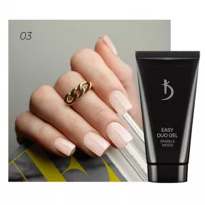 Полигель (Акрил-гель) Kodi Easy Duo Gel Sparkle Mood №3 (розово-бежевый с мерцанием), 30 мл - Фото 1