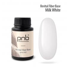 Восстанавливающая база с нейлоновыми волокнами Revital Fiber Base PNB, Milk White, HEMA FREE, 30 мл (молочно-белая) 