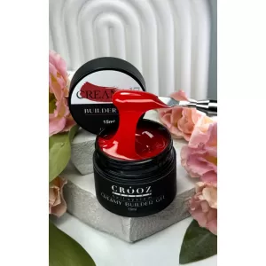 Гель для нарощування Creamy Builder Gel Crooz №17 (насичено-червоний), 15 мл - Фото 1