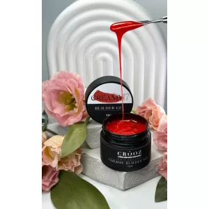 Гель для нарощування Creamy Builder Gel Crooz №17 (насичено-червоний), 30 мл - Фото 2