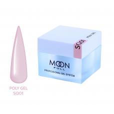 Полигель для наращивания ногтей Moon Full Poly Gel № SQ01 (нежно-розовый), 30 мл