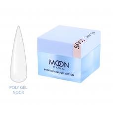 Полигель для наращивания ногтей Moon Full Poly Gel № SQ03 (хрустально-белый), 30 мл