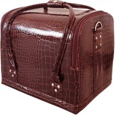 Сумка-чемодан для мастера маникюра и педикюра (визажиста или косметолога), вишневый крокодил 