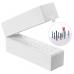 Белая подставка для хранения фрез прямоугольная с крышкой, на 30 фрез