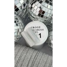 Crooz Shine Dream Builder Gel №01 (светоотражающий нежный бело-молочный), 15 мл 