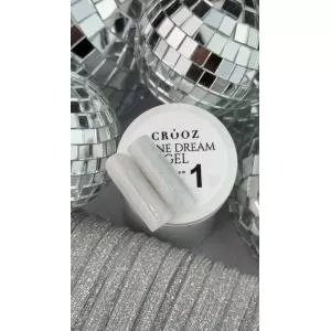 Crooz Shine Dream Builder Gel №01 (светоотражающий нежный бело-молочный), 15 мл 