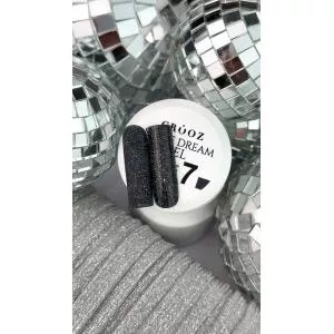 Crooz Shine Dream Builder Gel №07 (светоотражающий темный графитово-черный), 15 мл 
