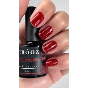 Гель лак Crooz №90 (насыщенный красный с шиммером), 8 мл