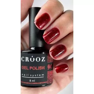 Гель лак Crooz №94 (красно-рубиновый с шиммером), 8 мл