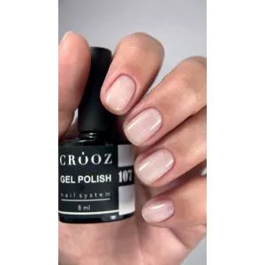 Гель лак Crooz №107 (ніжний прозоро-молочний), 8 мл