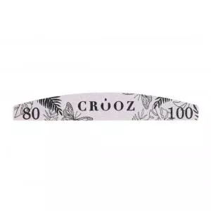 Минеральная одноразовая пилка для ногтей Crooz 80/100 грит, (полумесяц) 