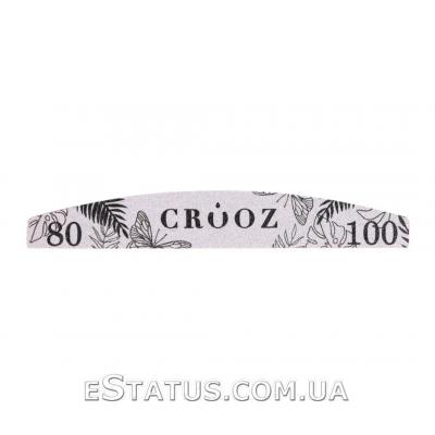 Минеральная одноразовая пилка для ногтей Crooz 80/100 грит,(полумесяц) 