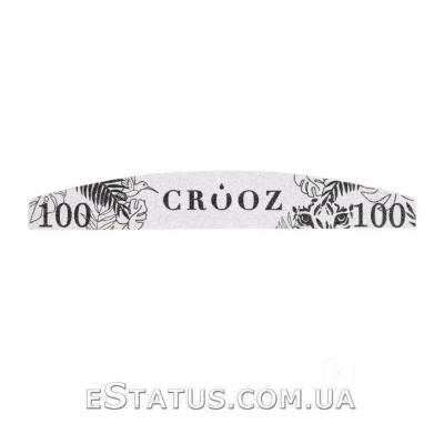 Минеральная одноразовая пилка для ногтей Crooz 100/100 грит,(полумесяц) 