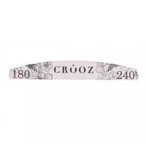 Минеральная одноразовая пилочка для ногтей Crooz 180/240 грит, (полумесяц) 