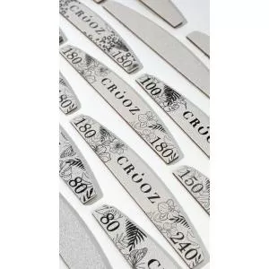 Минеральная одноразовая пилочка для ногтей Crooz 100/150 грит, (полумесяц) 