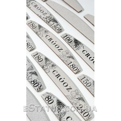 Минеральная одноразовая пилочка для ногтей Crooz 100/150 грит, (полумесяц) 