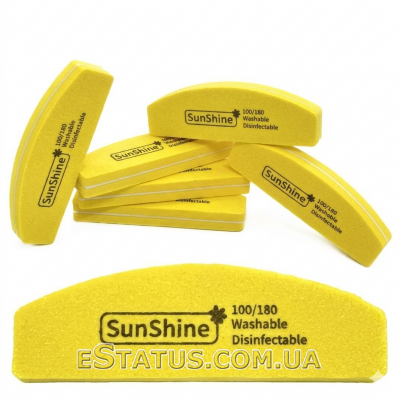 Мини-баф для ногтей SunShine 100/180, дугообразный Мини-баф для ногтей SunShine 100/180, дугообразный