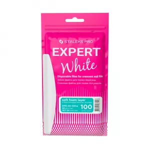 Сменные белые файлы для пилки полумесяц на мягкой основе STALEKS PRO EXPERT 40, 100 грит (30 шт)