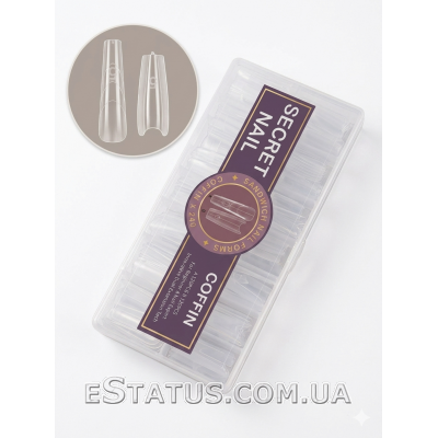 Двойные верхние формы сэндвич для наращивания ногтей Beleon Coffin, 240 шт. 