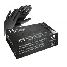 Перчатки нитриловые Hoffen чёрные, размер XS, 100 шт