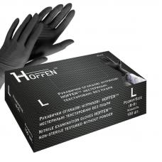 Перчатки нитриловые Hoffen чёрные, размер L, 100 шт