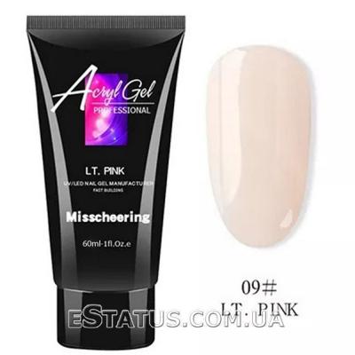 Полигель (акригель) Misschering AcrylGel №09 LT Pink (светло-розовый), 60 мл Полигель (акригель) Misschering AcrylGel №09 LT Pink (светло-розовый), 60 мл