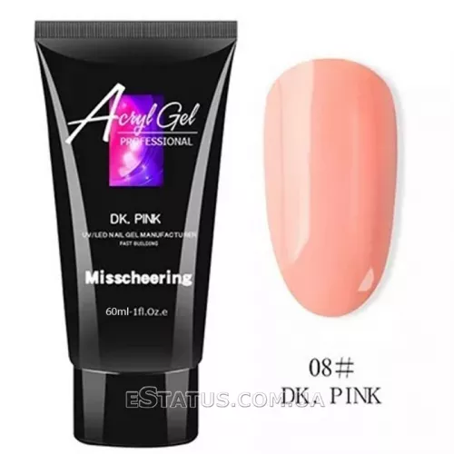 Полигель (акригель) Misschering AcrylGel №08 DK Pink (тёмно-розовый), 60 мл Полигель (акригель) Misschering AcrylGel №08 DK Pink (тёмно-розовый), 60 мл