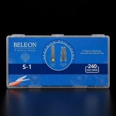 Двойные верхние формы сэндвич для наращивания ногтей Beleon S-1 (балерина короткая), 240 шт.