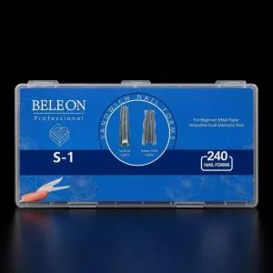 Двойные верхние формы сэндвич для наращивания ногтей Beleon S-1 (балерина короткая), 240 шт.