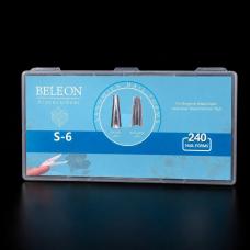 Двойные верхние формы сэндвич для наращивания ногтей Beleon S-6 (балерина длинная), 240 шт.