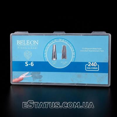 Двойные верхние формы сэндвич для наращивания ногтей Beleon S-6 (балерина длинная), 240 шт.