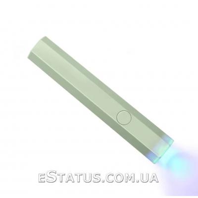 Лампа (фонарик) LED-12 для декора и гелевых типсов на USB и аккумуляторе (цвет зеленый), 3 Вт