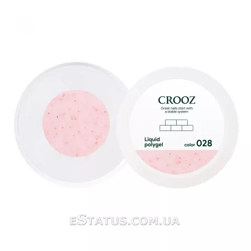 Жидкий полигель Crooz Liquid Polygel №028 (розовый с хлопьями юки), 15 мл