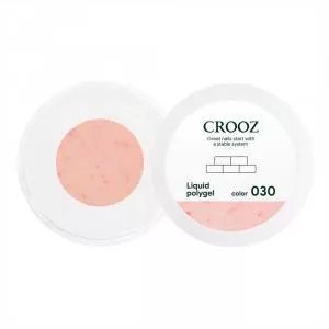 Жидкий полигель Crooz Liquid Polygel №030 (бежево-персиковый с хлопьями юки), 15 мл