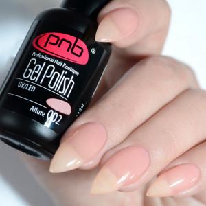 Гель лак PNB №002 (полупрозрачный светло-розовый, эмаль)