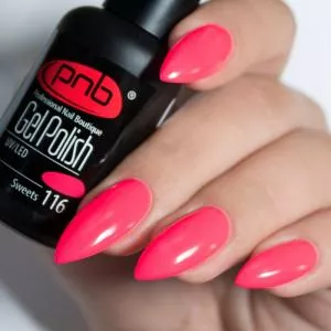 Гель лак PNB №116 (ярко-розовый неоновый, эмаль)