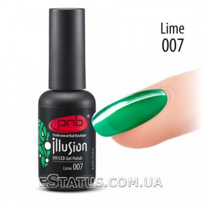 Вітражний гель-лак PNB Illusion Lime 007, 4 мл