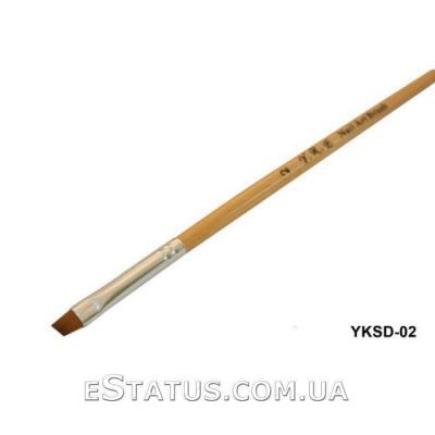 Кисть скошенная для рисования, деревянная ручка YKSD-02